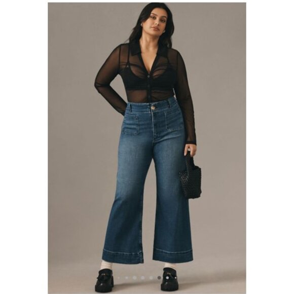 Anthropologie Blue Cropped Ankle Jeans - Picture 6 of 11